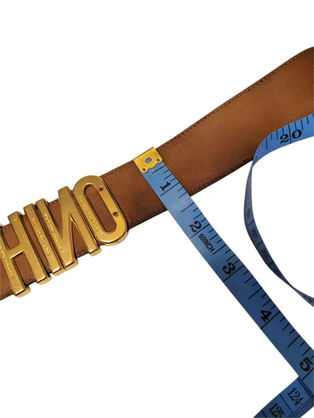 Moschino Vintage Redwall Leather Spell Out Slider Belt IT40 - US 4/6 -XS/S